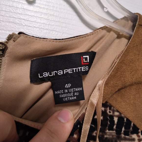 Laura Petite size 4 mini dress, multi brown in color - Picture 4 of 6